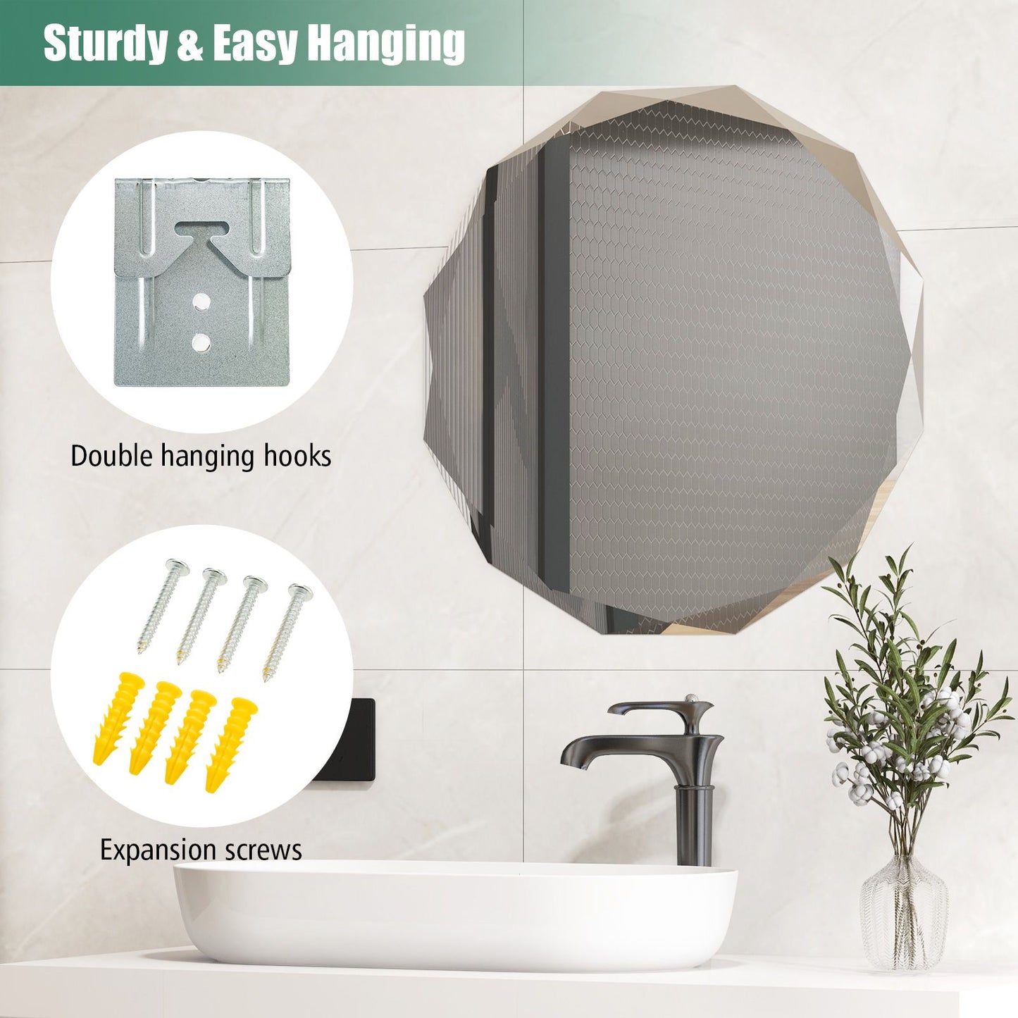 Premium Silver Polished Frameless Wall Mount Mirror