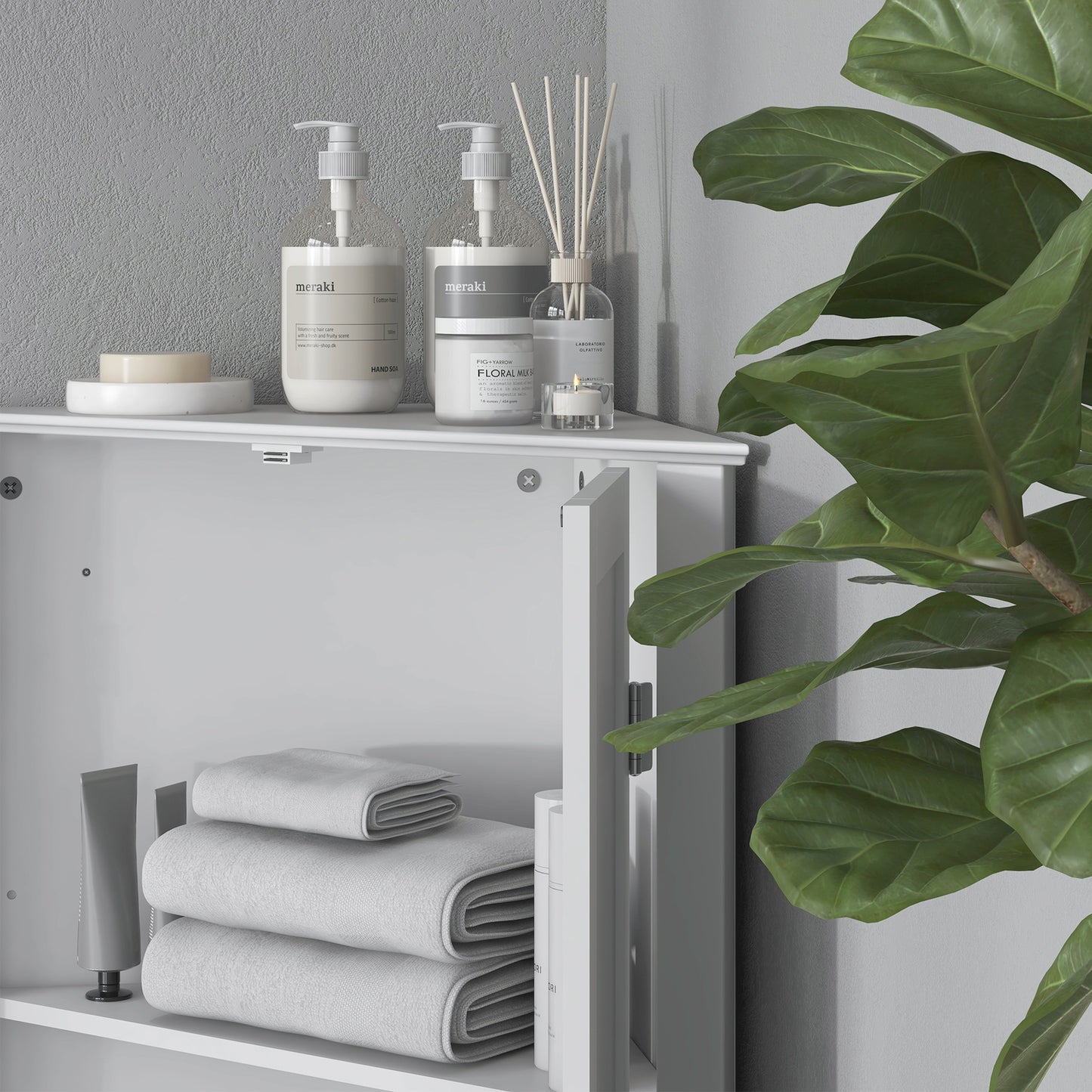 Corner Bathroom Cabinet Freestanding Bathroom Storage Unit W/ Adjustable Shelf