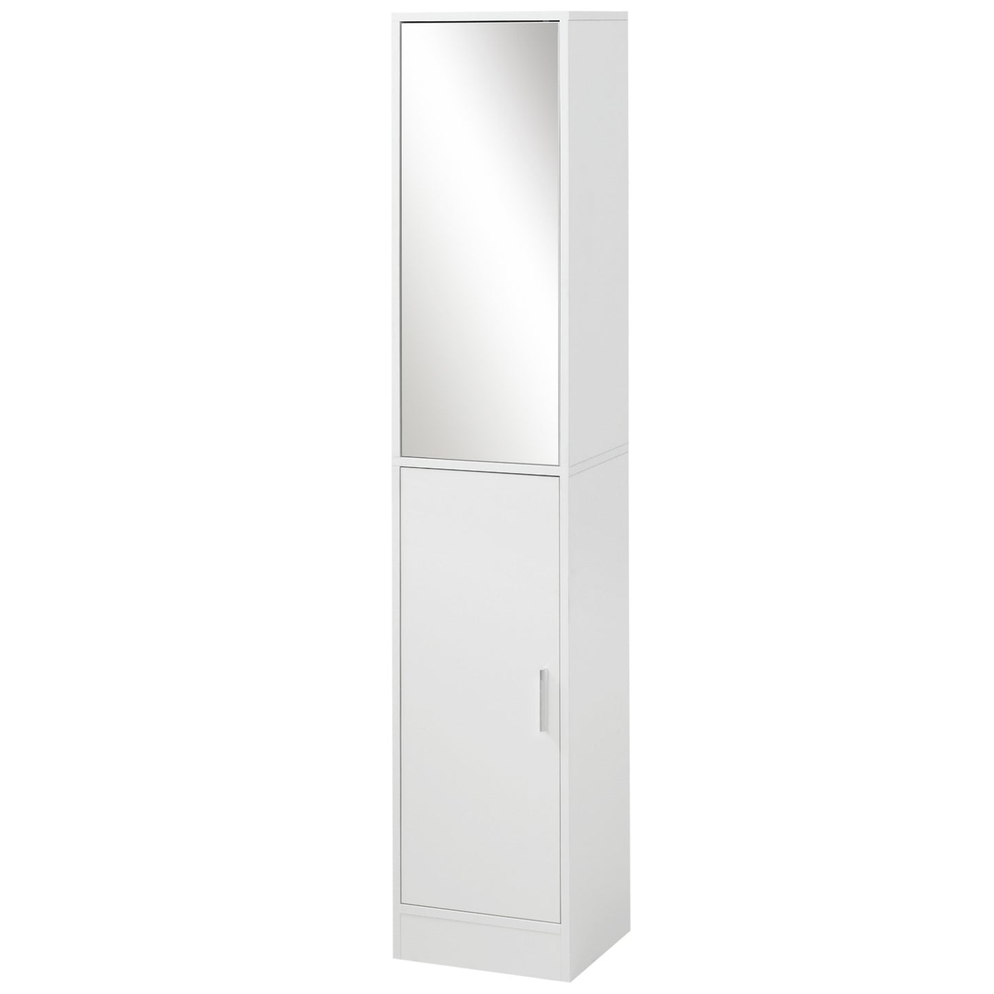 Tall Mirrored Bathroom Cabinet Bathroom Storage Cupboard Tallboy Unit White